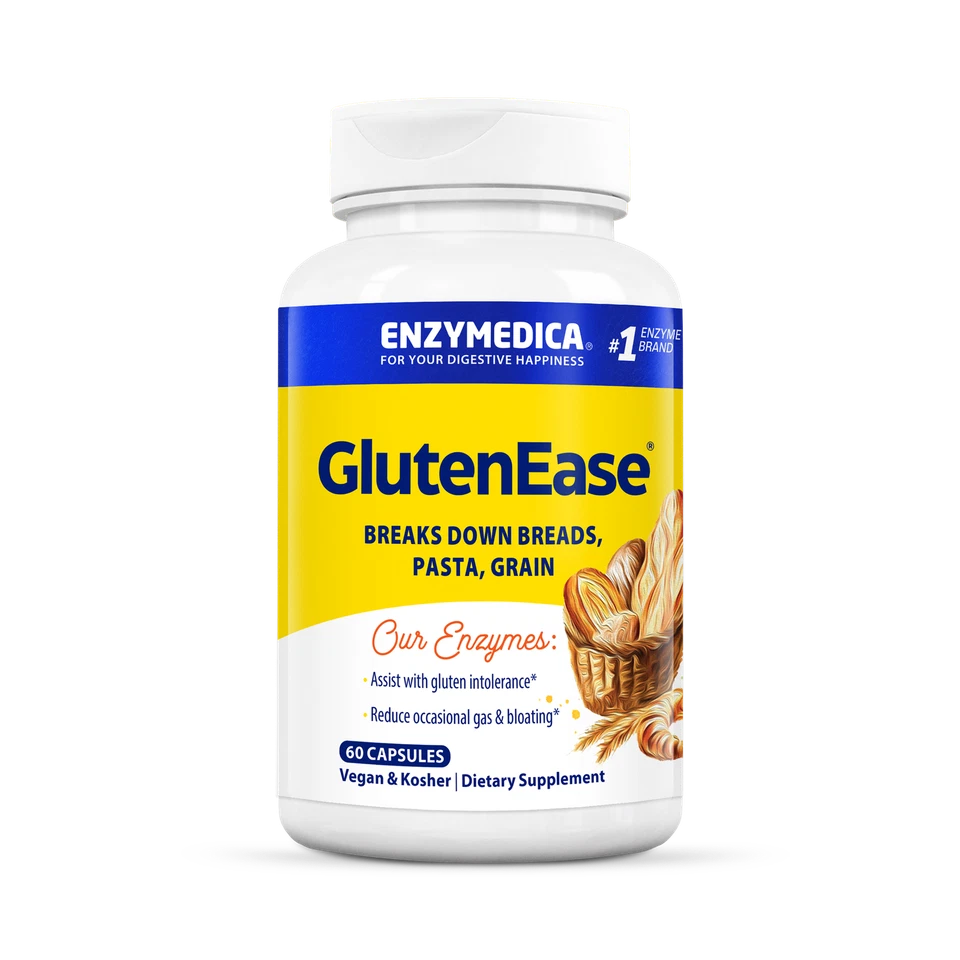 Enzymedica GlutenEase 60 Capsules, Digestive Support, Gluten Intolerance