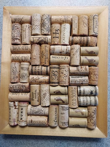 Wine Cork Board , wine collection, message board 9.5 x 11.5 framed