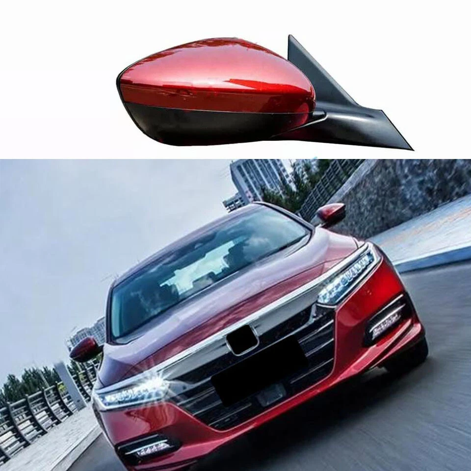 Conjunto de espejos retrovisores laterales de pasajero rojo de 7 hilos para Honda Accord 10th 2018-2022 Foto 4 de 4