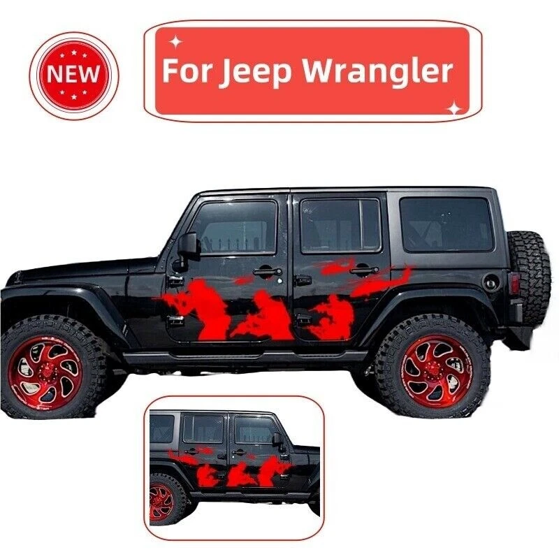Calcomanías gráficas para puertas laterales para Jeep Wrangler helicóptero soldados ejército coche pegatina Foto 2 de 4