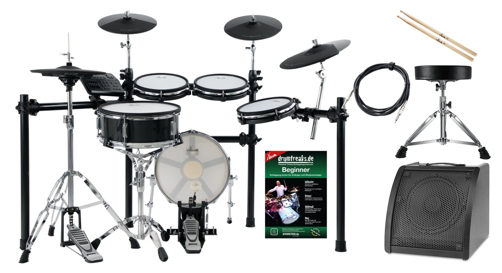 Batteria Elettronica Kit 720 Suoni MIDI USB E-Drum con Sgabello Altoparlante
