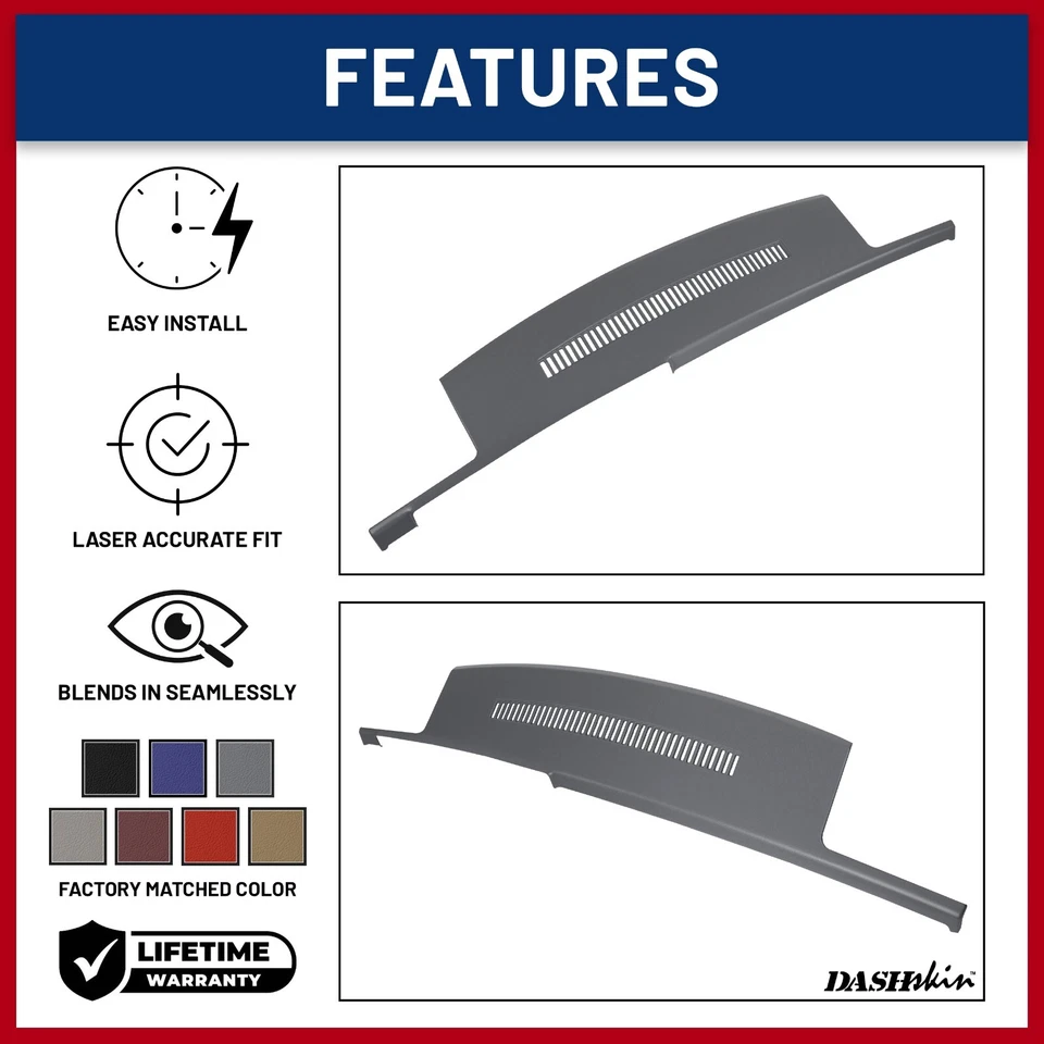 DashSkin Dash Cover for 88-94 Silverado Sierra & GM Trucks in Dark Cool Grey - Image 4 of 4