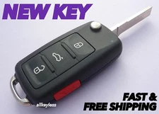 OEM VW VOLKSWAGEN flip keyless entry remote 202F fob transmitter +NEW KEY BLADE
