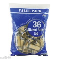 BAZIC Nickel 5c Coin Wrappers 36 rolls Per Pack 5012