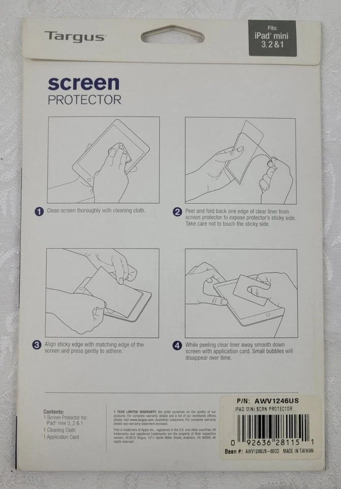 Targus Apple iPad Mini 3 / 2 / 1 Screen Protector AWV1246US - Image 2 of 2