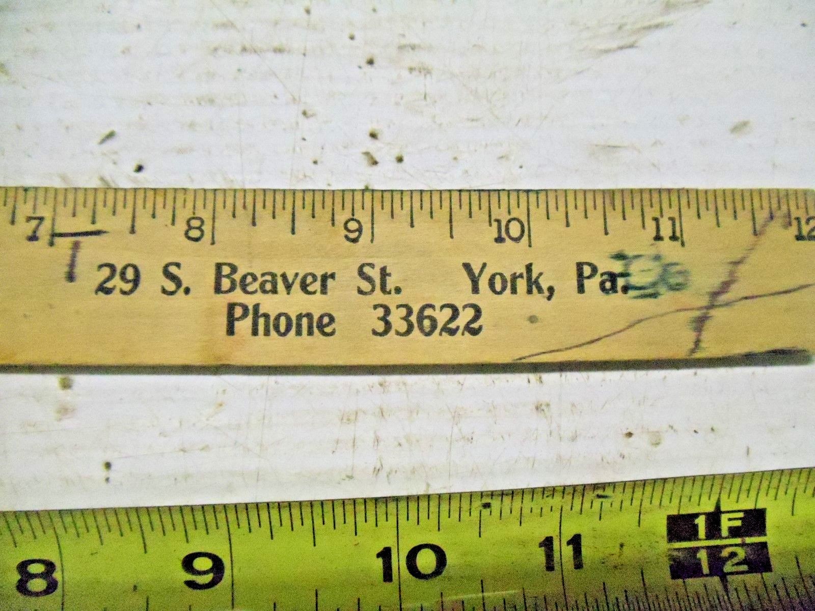 Old Vintage Advertising Advertisement Wooden Ruler Lau's Sewing Center