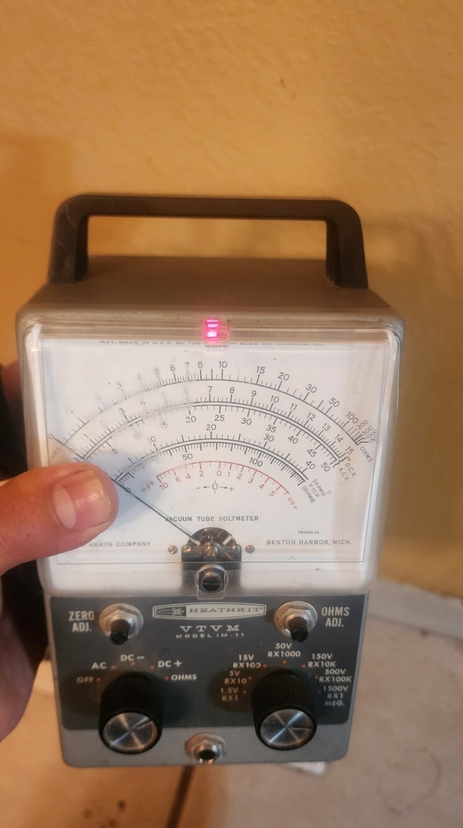 Voltmetro Per Tubo A Vuoto Heathkit IM-28 Con Sonda VTVM E - Foto 7