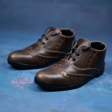 1/3SD UncleID BJD Shoes Retro Brown PU Leather Doll Suit Shoes Carving Lace-up