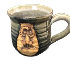 Tea Coffee Cup Mug  3D Art Funny Ugly Face Pottery  Handmade Showalter
