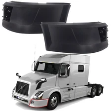 LH+RH Front Bumper End Cap Extension Corner W/Fog Light Hole For Volvo VNL 04-18