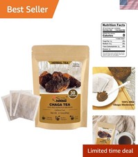 Chaga Mushroom Tea Bags, 30 Count   Rich in Antioxidants  Conveniently Packaged