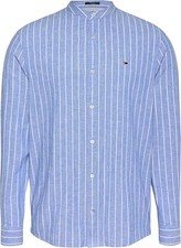 CAMICIA CAMICIE UOMO TOMMY JEANS DM0DM20893 COTONE BLU ORIGINALE PE 2025
