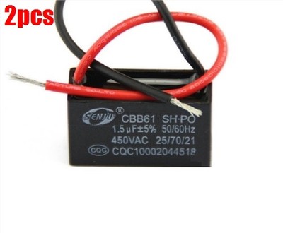 2Pcs 450V Ac Metallized Pp Film Motor Running Start-Up Capacitor CBB61 1.5UF wm