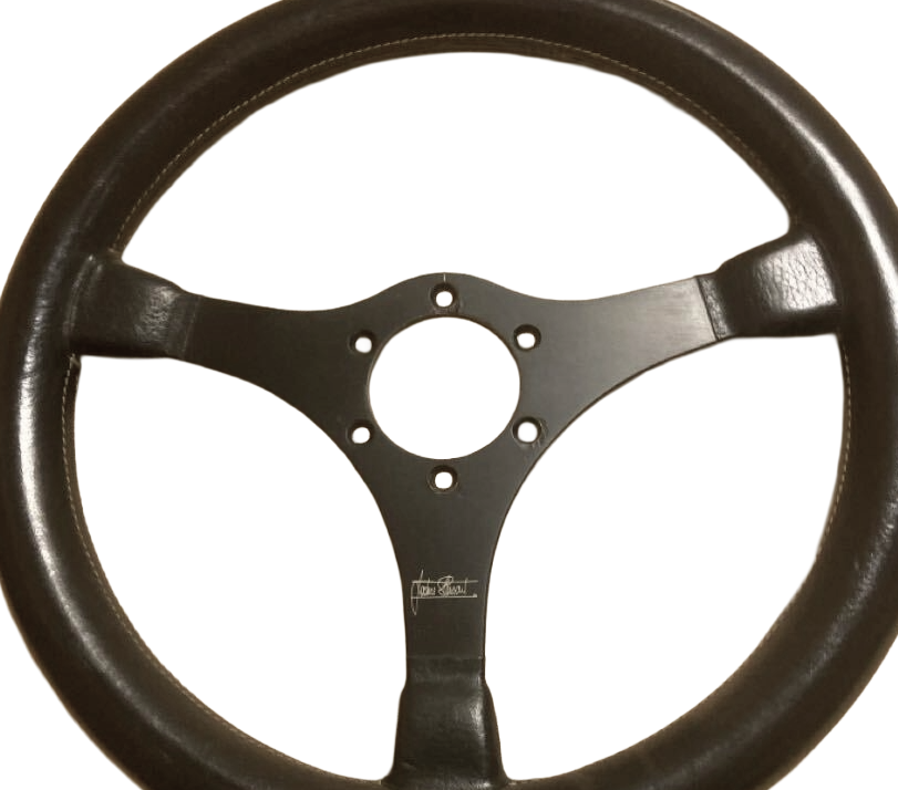 MOMO Jackie Stewart 350mm Steering Wheel Vintage Black Leather 86