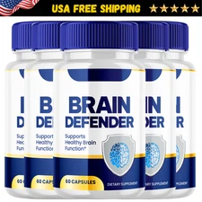 Brain Defender Memory & Brain Support Capsules, Advanced Formula - 5 Pack