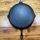Vintage Restored Unmarked Lodge No 14 Cast Iron Skillet 3 Notch Heat Ring