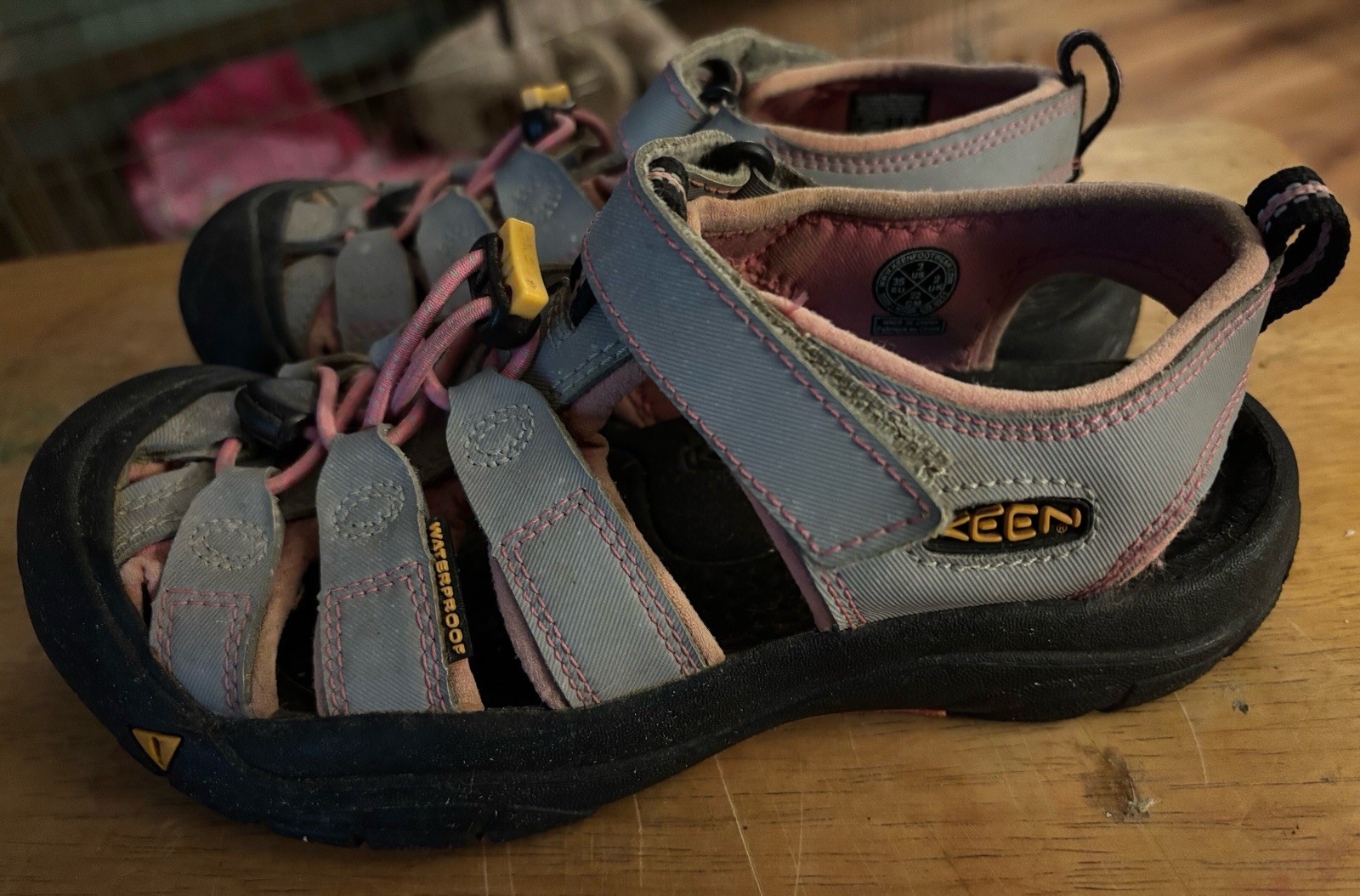 KEEN Sandalo Grigio Rosa Bambina Taglia 3 Scarpe Outdoor Impermeabile Punta Chiusa