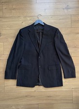 CANALI Dark Navy Blue Waffle Wool Blazer sz 50