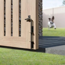 12 Inch Cane Bolt Gate Stopper Heavy Duty Latch for Wooden Fence Black Finished