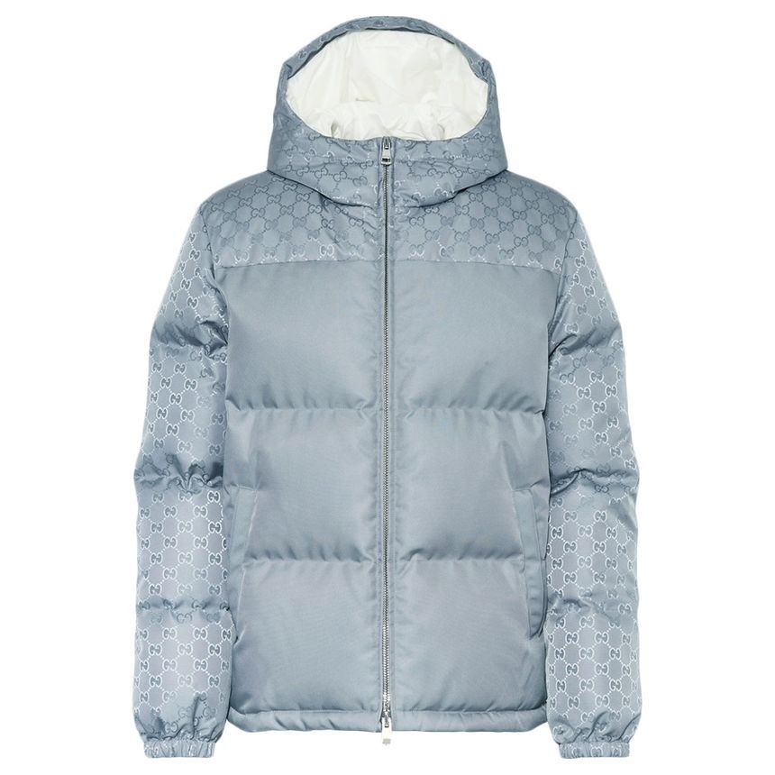 Gucci 25SS GG Nylon Canvas Puffer Padding Jacket Light Blue