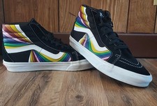 VANS Sk8-Hi Reissue Refract Rainbow Stripe 9.5 Skate Ska Punk Street Unisex 90s