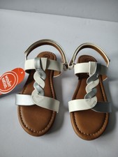 Wonder Nation Girls Braid Sandals Size 11 Color White /Silver New With Tag