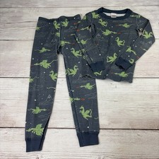 Hanna Andersson Kid's Pajamas 110cm US 5 Organic Cotton Blue Green Dragon Theme