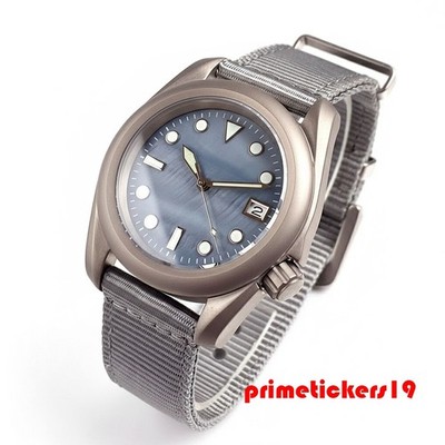 Titanium 40mm Automatic NH35 Men Watch Shell Dial Sapphire 3.8 Crown Waterproof
