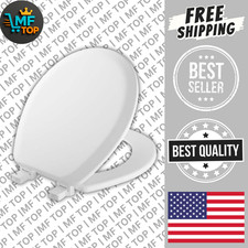 NEW Ginsey Elongated Closed Front Soft Toilet Seat In White Padded Vinyl