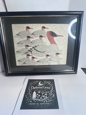 Vintage Style Duck Print Framed Wall Art Waterfowl Birds Cabin Lodge Decor