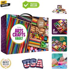 Arts and Crafts Vault - Craft Supplies Kit in a Box - Gift for Kids Ages 4 5 ...
