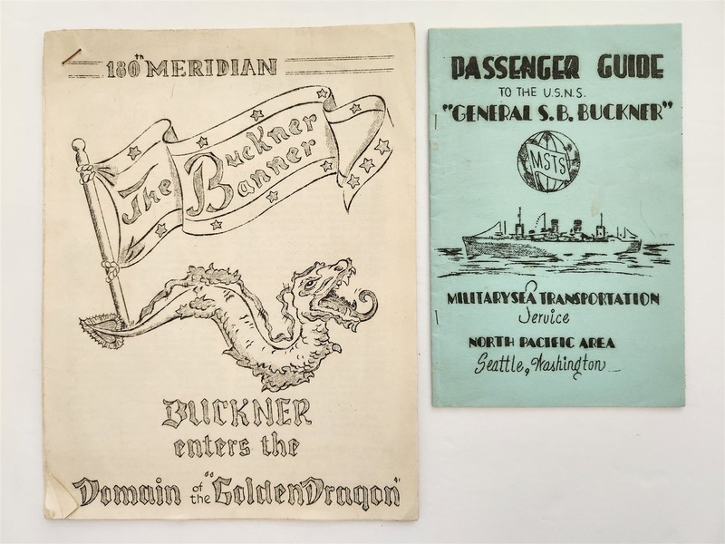 1951 vintage USNS GENERAL S B BUCKNER PASSENGER GUIDE + SHIP NEWSPAPER