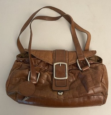 Picard Leder Brown Leather Purse Handbag Germany Vintage 14x8 