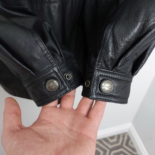 Vintage Wilsons Supple Leather Jacket Mens XL Black 3M Thinsulate Lining - Picture 13 of 15