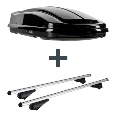 Dachbox LEVUP Space 430 Duo + Dachträger Menabo Tiger für MG HS SUV Typ AS23 Top