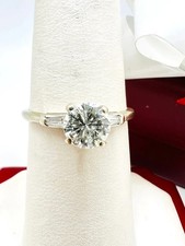2Ct Round Cut Lab Created Diamond Women's Engagement Ring 14K White Gold Plated