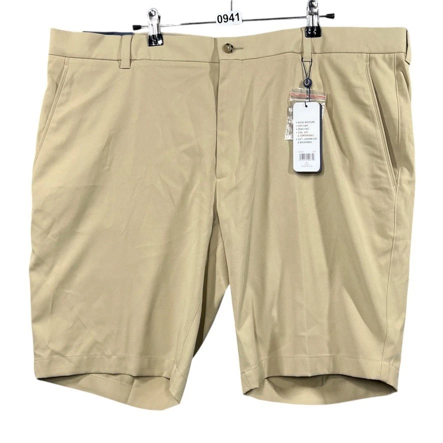 NWT Oxford Golf Shorts Men's 40 Khaki Performance Moisture Wicking Stretch NEW
