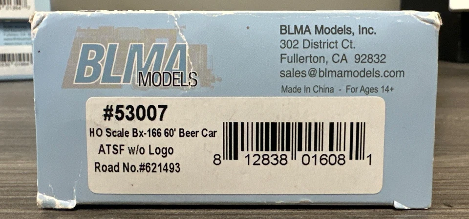 BLMA Models HO Scale #53007 Bx-166 60’ Beer Car ATSF #621493 NIB - Image 2 of 3
