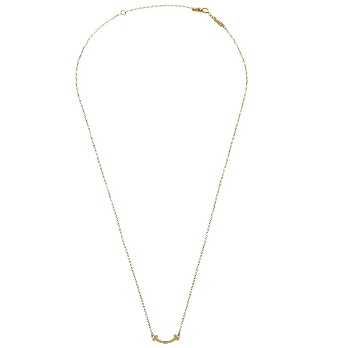 Tiffany & Co. T Smile Pendant Necklace 18K Yellow Gold Gold Gold Necklace Jewelry (Pre-Owned)