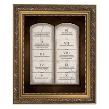 The Ten Commandments Framed Print Beautifully Detailed Gold Tone Finished Frame