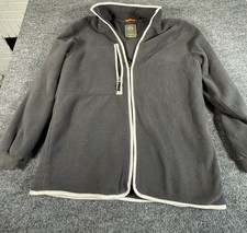 Weatherproof Men's Gray Solid Full Zip Fleece Jacket Pockets Stand-Up Collar L/G