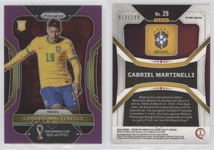 2022 Panini Prizm World Cup Qatar Purple Prizm /199 Gabriel Martinelli #29