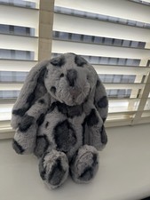 Customised Jellycat Bashful Bunny. Silver and Leopard design. NWT And Dust Bag
