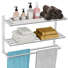 Bathroom Towel Rack 24", 3 Tier Towel Racks for Bathroom Wall Mounted, Bathro...
