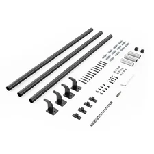 Uimoso 12ft Black Aluminum Stair Railing Wall-Mounted for Indoor and Outdoor