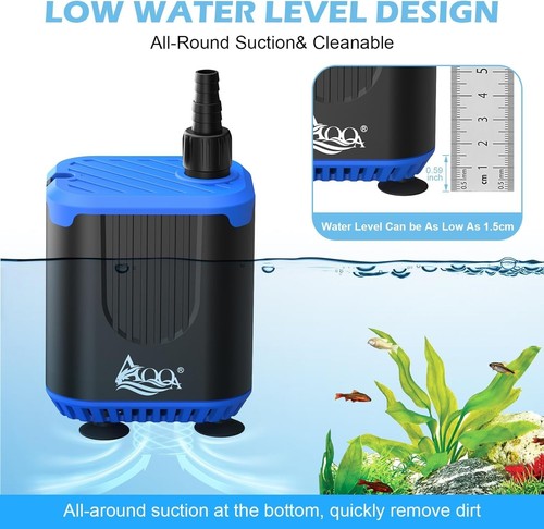 AQQA Aquarium Water Pump, DC12V 2200L/H Submersible Water Pump with Controller - Picture 4 of 6