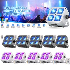 Rechargeable 4LED RGBWA UV Battery Wireless Par Stage Light DMX APP Xmas DJ Show