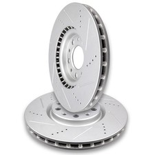 12.02" Disc Drilled & Slotted Brake Rotors Front For Dodge Dart 2013-2016