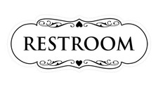 Designer Restroom Wall or Door Sign - Bathroom Signage  Durable Plastic and ...
