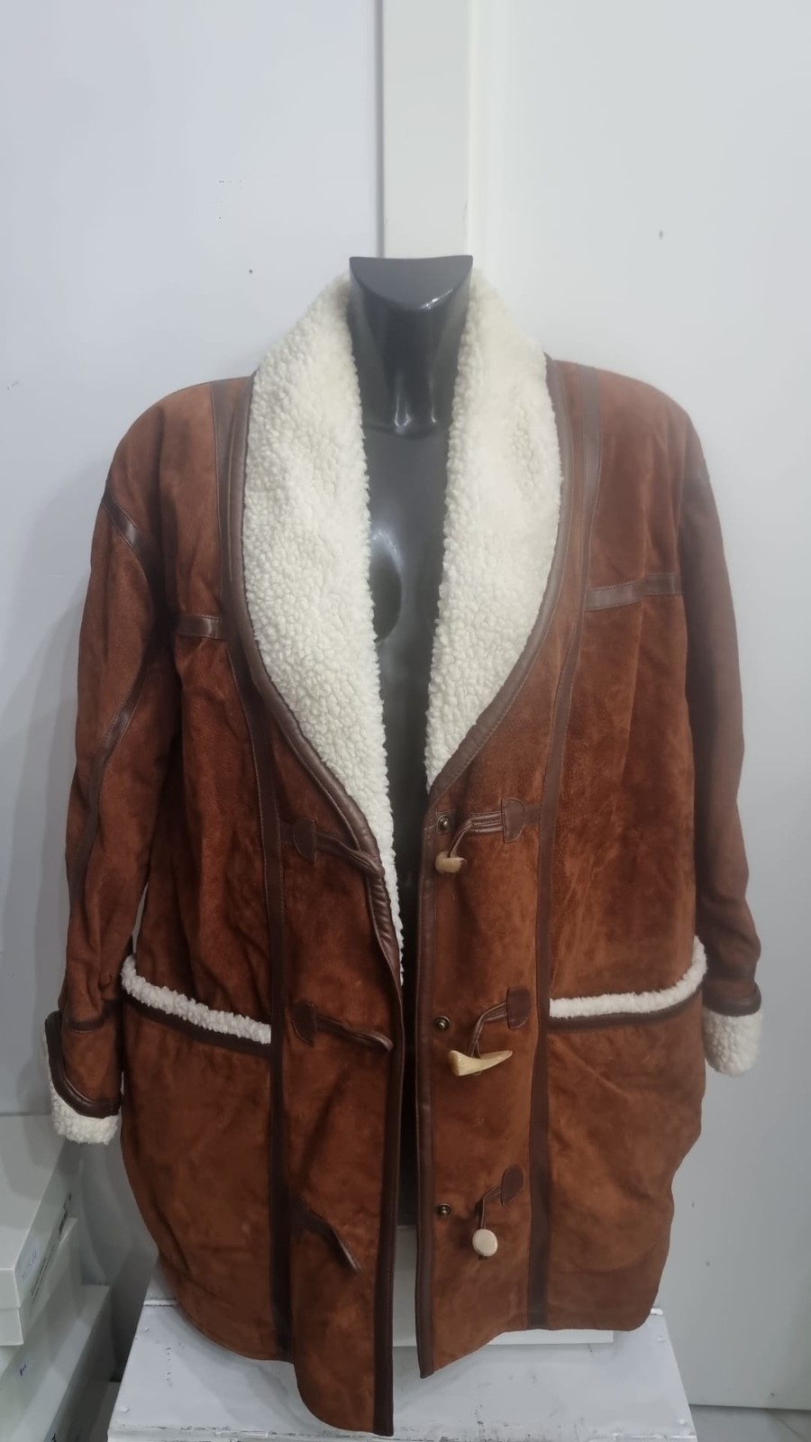 Womens Dino'z Brown Leather Coat Jacket Size 50 AN636 image 2